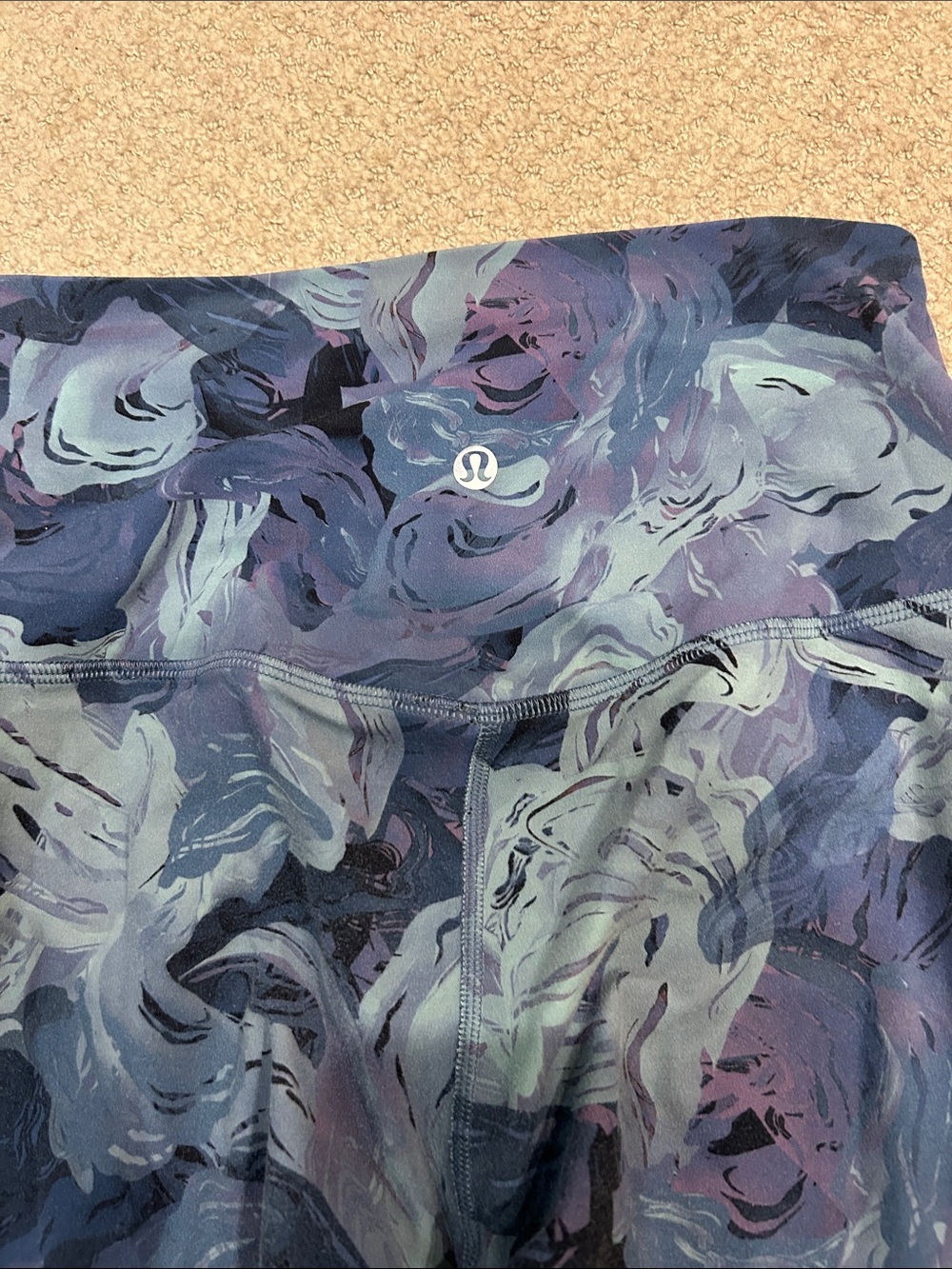 lululemon athletica Purple & Blue Marble Print Leggings